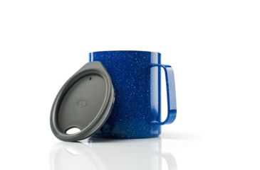 Image of GSI Glacier Stainless 15oz Camping Double Wall Cup, Blue Speckle, 63242