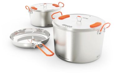 Image of GSI Glacier Stainless Base Camper Cookware, Silver, Large, 68184