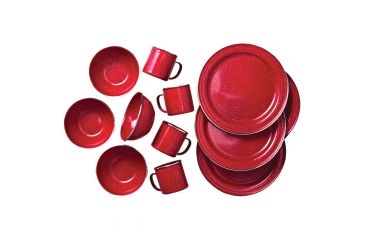 Image of GSI Ss Rim Table Set 12 Pc Red 04215