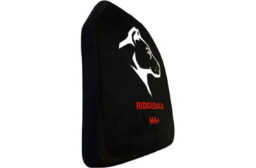 Image of Guard Dog Body Armor Ridgeback Multi Hit Armor Plate, 10x12in, Level IV+, Multi-Curve w/ Spall Guard, Black, RIDGEBACK