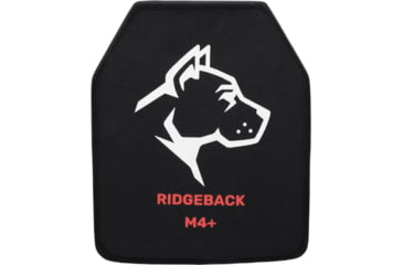 Image of Guard Dog Body Armor Ridgeback Multi Hit Armor Plate, 10x12in, Level IV+, Multi-Curve w/ Spall Guard, Black, RIDGEBACK