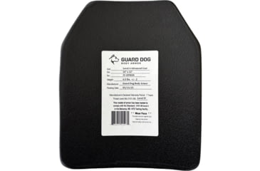 Image of Guard Dog OPMOD Level 4 Armor Plate w/ Advanced Coating, Black, 10inx12in, IV-OPMOD