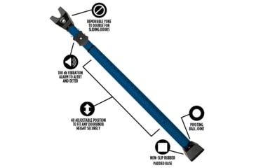Image of Guard Dog Security DoorKeeper Adjustable Security Door Bar with Alarm, Blue, One Size, DS-GDDK-BL-AL