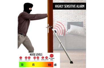 Image of Guard Dog Security DoorKeeper Adjustable Security Door Bar with Alarm, White, One Size, DS-GDDK-WT-AL