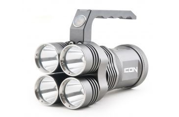 Image of Guard Dog Security Icon - 3000 Lumen Waterproof Tactical Flashlight/Floodlight, 4 Functions, Battery Indicator, Silver TL-GDI3000