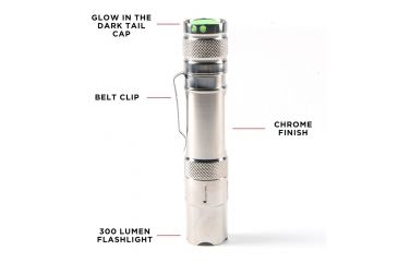Image of Guard Dog Security Spectra Flashlight, Chrome, TL-GDS300