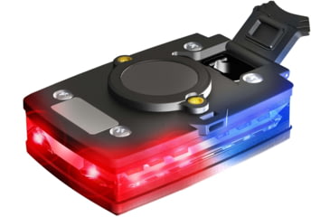 Image of Guardian Angel Elite Series Wearable Safety Light, Black Casing, White/Red/Blue Split Front, Red/Blue Split Rear, White Top Light, Red Work Light, ELT-R/B