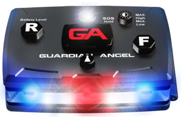 Image of Guardian Angel Infrared Hybrid Wearable Safety Light, Black Casing, White/Blue Split Front, Blue Rear, Infrared Top Light, Red Work Light, ELT-B/B-IR