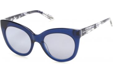 Image of Guess By Marciano GM0760 Sunglasses - Shiny Light Blue Frame Color, Blu Mirror Lens Color