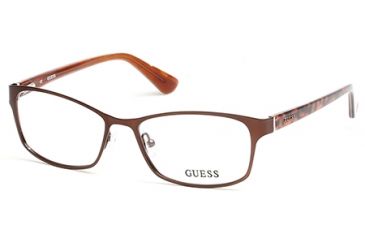 Image of Guess GU2521 Eyeglass Frames - Matte Dark Brown Frame Color