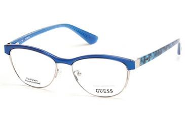 Image of Guess GU2523 Eyeglass Frames - Shiny Blue Frame Color