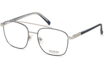 Image of Guess GU3038 Bifocal Prescription Eyeglasses - Shiny Blue Frame, Shiny Blue Lenses, 52 mm Lens Diameter GU303852090