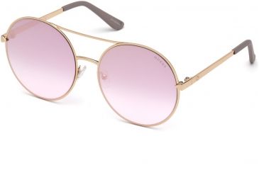 Image of Guess GU7559 Sunglasses - Shiny Rose Gold Frame Color, Bordeaux Mirror Lens Color