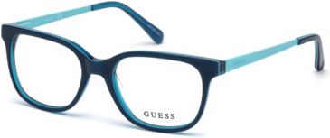 Image of Guess GU9175 Eyeglass Frames - Shiny Blue Frame Color, Shiny Blue Lens Color