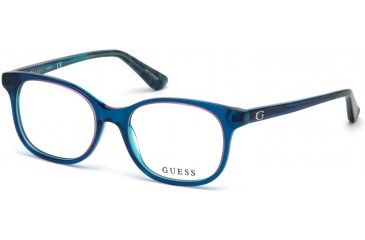 Image of Guess GU9176 Eyeglass Frames - Shiny Turquoise Frame Color