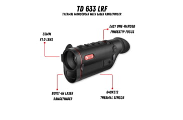 Image of Guide USA TD633 LRF 2x35mm 30mm Tube Thermal Imaging Monoculars, 640x512, Black, TD633L