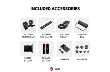 Image of Guide Sensmart TU 650 M 3.0 3.7x50mm 30mm Tube Thermal Rifle Scope, LRF, Black, TU650M