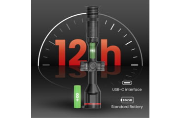 Image of Guide USA TU435 LRF 3.0 4.4-17.6x35mm 30mm Tube Thermal Rifle Scope, 50Hz, 400x300, Black, Small, TU435L