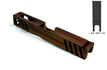 Image of Gun Cuts Apprentice Slide for Glock 19, Optic Cut, Battleworn Copper, GC-G19-APP-COPBW-RMR