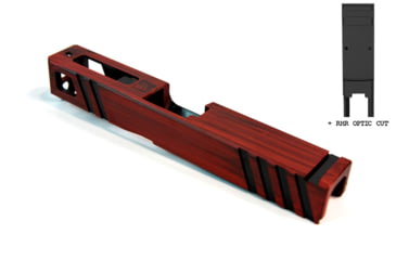 Image of Gun Cuts Apprentice Slide for Glock 19, Optic Cut, Battleworn USMC Red, GC-G19-APP-UREBW-RMR
