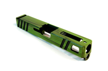 Image of Gun Cuts Apprentice Slide for Glock 19, Optic Cut, Battleworn Zombie Green, GC-G19-APP-ZGRBW-RMR