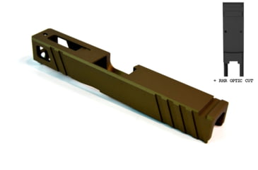 Image of Gun Cuts Apprentice Slide for Glock 19, Optic Cut, Burnt Bronze, GC-G19-APP-BBR-RMR