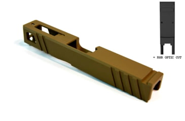 Image of Gun Cuts Apprentice Slide for Glock 19, Optic Cut, Coyote Tan, GC-G19-APP-CTA-RMR