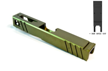 Image of Gun Cuts Apprentice Slide for Glock 19, Optic Cut, Leprechaun Gold, GC-G19-APP-LGO-RMR