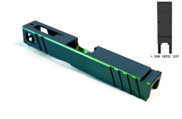 Image of Gun Cuts Apprentice Slide for Glock 19, Optic Cut, Radioactive Green, GC-G19-APP-RGR-RMR