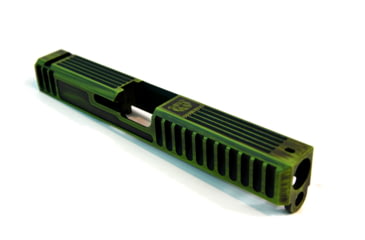 Image of Gun Cuts Bulldog Slide for Glock 17, No Optic Cut, Battleworn Zombie Green, GC-G17-BUL-ZGRBW-NO