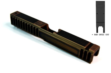 Image of Gun Cuts Bulldog Slide for Glock 17, Optic Cut, Battleworn Copper, GC-G17-BUL-COPBW-RMR