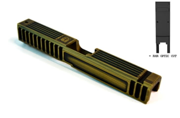Image of Gun Cuts Bulldog Slide for Glock 17, Optic Cut, Battleworn Gold, GC-G17-BUL-GOLBW-RMR