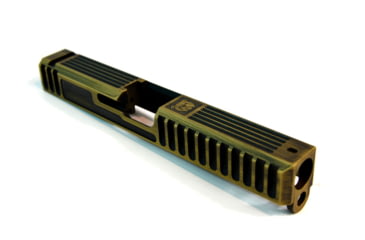 Image of Gun Cuts Bulldog Slide for Glock 17, Optic Cut, Battleworn Gold, GC-G17-BUL-GOLBW-RMR