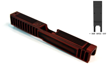 Image of Gun Cuts Bulldog Slide for Glock 17, Optic Cut, Battleworn USMC Red, GC-G17-BUL-UREBW-RMR