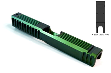 Image of Gun Cuts Bulldog Slide for Glock 17, Optic Cut, Radioactive Green, GC-G17-BUL-RGR-RMR