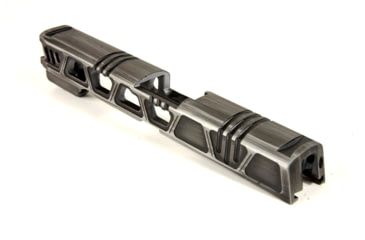 Image of Gun Cuts Cyberpunk for Sig Sauer P320 Full Size/M17, No Optic Cut, Battleworn Silver, GC-P320F-CYB-CSIBW-NO