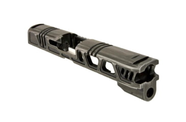 Image of Gun Cuts Cyberpunk for Sig Sauer P320 Full Size/M17, No Optic Cut, Battleworn Silver, GC-P320F-CYB-CSIBW-NO