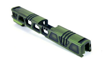 Image of Gun Cuts Cyberpunk for Sig Sauer P320 Full Size/M17, No Optic Cut, Battleworn Zombie Green, GC-P320F-CYB-ZGRBW-NO