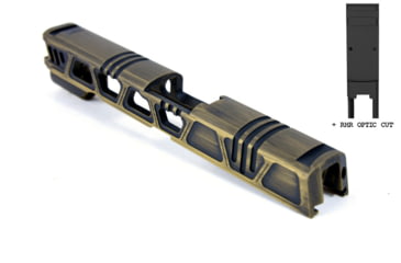 Image of Gun Cuts Cyberpunk for Sig Sauer P320 Full Size/M17, Optic Cut, Battleworn Gold, GC-P320F-CYB-GOLBW-RMR