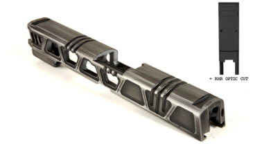 Image of Gun Cuts Cyberpunk for Sig Sauer P320 Full Size/M17, Optic Cut, Battleworn Silver, GC-P320F-CYB-CSIBW-RMR