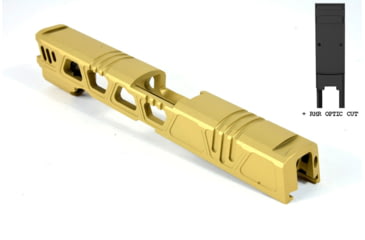 Image of Gun Cuts Cyberpunk for Sig Sauer P320 Full Size/M17, Optic Cut, Gold, GC-P320F-CYB-GOL-RMR