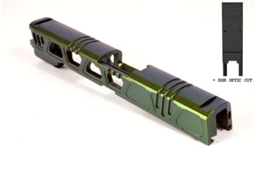 Image of Gun Cuts Cyberpunk for Sig Sauer P320 Full Size/M17, Optic Cut, Radioactive Green, GC-P320F-CYB-RGR-RMR