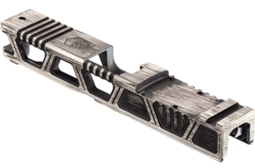 Image of Gun Cuts Cyberpunk Slide for Glock 19, Optic Cut, Battleworn White, GC-G19-CYB-SWHBW-RMR