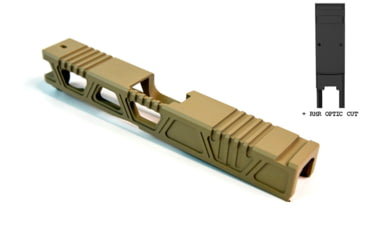 Image of Gun Cuts Cyberpunk Slide for Glock 19, Optic Cut, Desert Sand, GC-G19-CYB-DSA-RMR