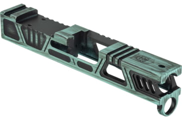 Image of Gun Cuts Cyberpunk Slide for Glock 43/43X, Optic Cut, Battleworn Robbins Egg Blue, GC-G43-CYB-REBBW-RMR