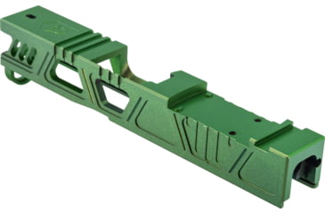 Image of Gun Cuts Cyberpunk Slide for Glock 43/43X, Optic Cut, Radioactive Green, GC-G43-CYB-RGR-RMR