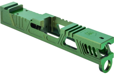 Image of Gun Cuts Cyberpunk Slide for Glock 43/43X, Optic Cut, Radioactive Green, GC-G43-CYB-RGR-RMR