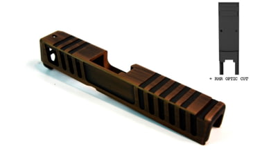 Image of Gun Cuts Juggernaut Slide for Glock 26, Optic Cut, Battleworn Copper, GC-G26-JUG-COPBW-RMR