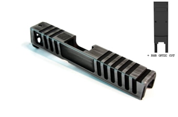 Image of Gun Cuts Juggernaut Slide for Glock 26, Optic Cut, Battleworn Silver, GC-G26-JUG-CSIBW-RMR