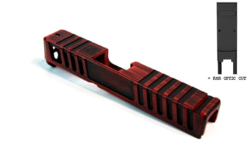 Image of Gun Cuts Juggernaut Slide for Glock 26, Optic Cut, Battleworn USMC Red, GC-G26-JUG-UREBW-RMR